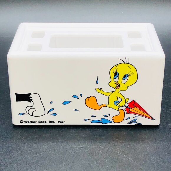 Vintage 1987 Looney Tunes TWEETY Bird Toothbrush Paste Holder - Retro Bathroom - Picture 2 of 10
